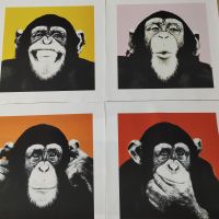 Six Monkeys Gorilla oil painting on canvas Andy Warhol Artwork Wall art pictures for Living Room Home Modern decoration NO FRAME