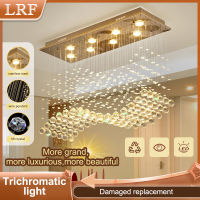 LRF 3-Color LED Crystal Ceiling Lamp Restaurant Light Bedroom Ceiling Lights Acrylic Carved Chandelier Home Lighting