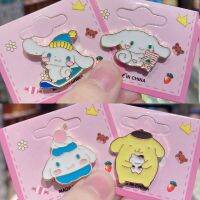 Brooch Cinnamoroll Badge Pompom Kawaii Accessories Cartoon Anime Figure Boy