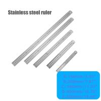 Double Sided Stainless Steel Straight Ruler Metal Scale Precision Measuring Hand Tool Stationery Drafting Accessory 15/20/30CM