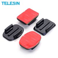 TELESIN 2pcs Flat Adhesive Mount + Curved Mount Adhesive Camera Base for GoPro Hero 10 9 8 7 6 5 4 Insta360 Osmo Action Camera