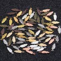 80pcs 5*15mm 9 Color Wholesale MINI Feather Charms New Metal Zinc Alloy Animal Pendant DIY Handmade Craft Makings DIY accessories and others