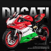 1:12 DUCATI 1199 Panigale ล้อแม็กแข่งรถจักรยานยนต์รุ่น D Iecasts โลหะถนนกีฬารถจักรยานยนต์รุ่นแสงเสียงเด็กของเล่น Gift888