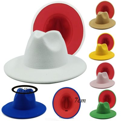 หมวกคาวบอยหมวกแจ๊ซผู้ชายสีแดงด้านล่างหมวกสีสองหน้าสำหรับผู้หญิงและผู้ชายหมวกแก๊ปหมวกทรงสูง2022ขายส่ง