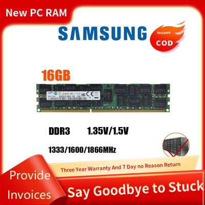 [รับประกัน3ปี] Samsung 16GB DDR3 1333/1600/1866 MHz Memória Registrada สำหรับ Servidor Apenas