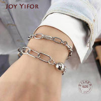 925 Sterling Silver Thick Chain Circle Bracelets For Women Fashion Vintage Ball Button Thai Silver Party Jewelry Gifts