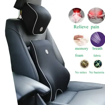 Car Headrest Waist Pillow 3D Memory Foam Seat Support compatible