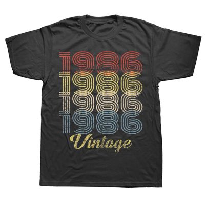 Funny 37th Vintage 1986 Retro T Shirts Summer Style Graphic Cotton Streetwear Short Sleeve Birthday Gifts T shirt Mens Clothing XS-6XL