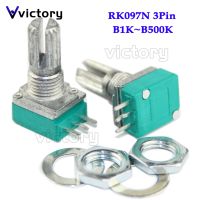 5pcs RK097N 5K 10K 20K 50K 100K 500K B5K with a switch audio 3pin shaft 15mm amplifier sealing potentiometer