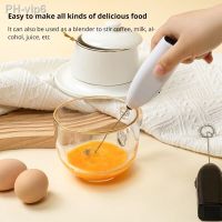 ☇♧ White Electric Egg Beater Milk Frother For Coffee Household Kitchen Mini Stainless Steel Coffee Milk Tea Blender