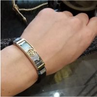 Mens Fashion Jewelry Silicone Bracelet ECG Accessory Bangles Romantic Couple Wristband Stainless Steel Jewellry