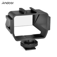 Andoer Universal Camera Selfie Vlog Flip Up Mirror Screen with 3 Cold Shoe Mounts for Mini LED Light for Sony Nikon Cameras