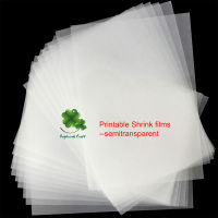 20Pcs Semitransparent Printable Heat Shrink Paper Clear Plastic Shrink Sheets