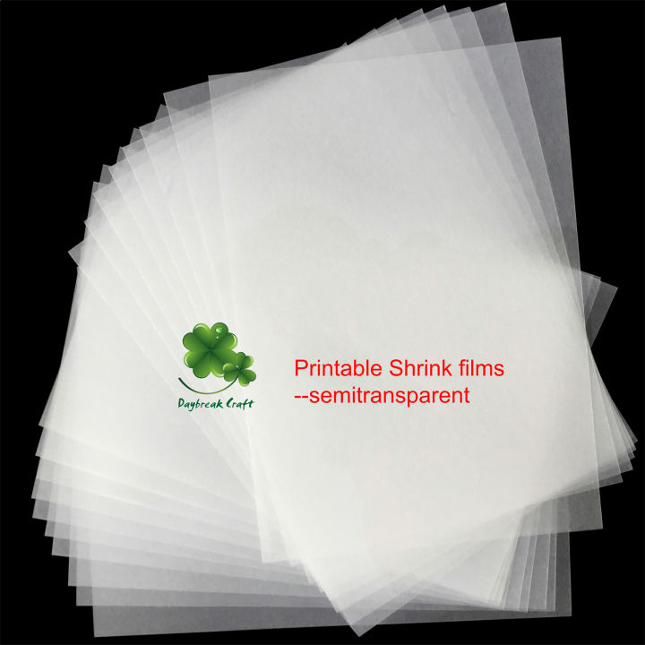 20pcs Semitransparent printable heat shrink paper clear plastic shrink ...