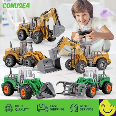 ❈▲☑ Rádio Controlado Escavadeira Modelo Caminhão para Meninos Construção Veículo Brinquedo Carro Brinquedos 2.4G 4 Ch Trator 1/30