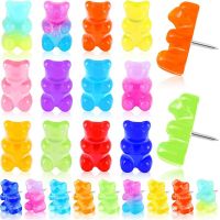 30Pcs Thumb Tacks Cartoon Bear Pushpins Office Thumbtacks Map Pushpins for Cork Board Clips Pins Tacks