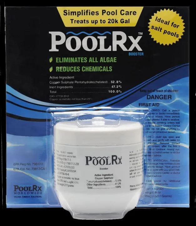 Pool RX 102001 6 Month Swimming Pool Algaecide Replacement, 8 oz, Blue ...