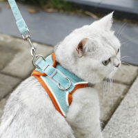 สะท้อนแสง Cat Harness Leash ชุดปรับสายจูงแมวเสื้อกั๊ก Cat Collar Leash สัตว์เลี้ยงกลางแจ้งสำหรับแมวสุนัข Accessories