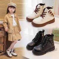 【hot sale】 ❦❃∋ C19 Kids Girls Spring and Autumn New Childrens Soft-soled High-top Ankle Leather Boots SF-TBK01-B