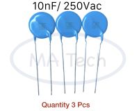 SA 103M 10nf/250V Ceramic Capacitor 10nf250Vac คาปาซิเตอร์ เซรามิก 10nf250v , 300v ขนาด 7.5 mm 1 ชุด มีจำนวน 3 ชิ้น