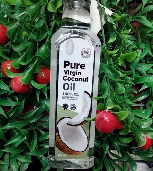 แพ็คเกจใหม่-pure-virgin-coconut-oil-เพียวเวอร์จิ้นน้ำมันมะพร้าวสกัดเย็น-น้ำมันมะพร้าวบริสุทธิ์-100-ขนาด-250-ml