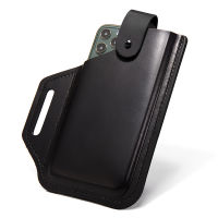 Genuine Leather Phone Pouch Case For 6-7.5inch Cellphone Loop Holster Case Belt Waist Bag Phone Wallet Anti-theft