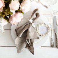 4 Pieces Linen Napkins Hemstitch Napkin Natural Linen Dinner Napkins Custom Table Napkins For Party Wedding Pipe Fittings Accessories