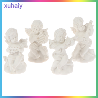 xuhaiy 4pcs MINI CUTE Angel รูปปั้นเล็กกามเทพรูปบ้านและสวนตกแต่งเพลงนางฟ้า