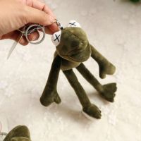 Sleutelhanger Frog Plush Keychains Pluff Funny Cartoon Rings Key Holder Porte Clef Pendant Soft Stuffed Animal Kawaii Keychain