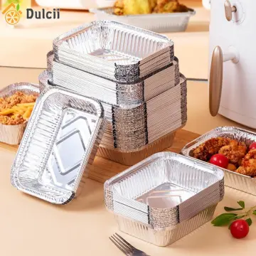 Aluminum Pans Cookie Sheet Baking Pans, Disposable Aluminum Foil Trays  -Durable Nonstick Baking Sheets,for Picnic or Taking Food on A Day Trip  50PCS 