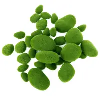 32PCS 5 Size Artificial Moss Rocks Decorative Green Moss Balls Fake Moss Decor for Floral Arrangements Gardens