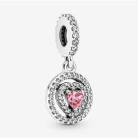 [พร้อมส่ง สินค้าแท้ ?] Pandora Sparkling Double Halo Heart Dangle Charm