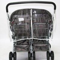 Baby Pushchairs Rain Cover For Twins Clear Stroller Raincoat Wind Dust Shield