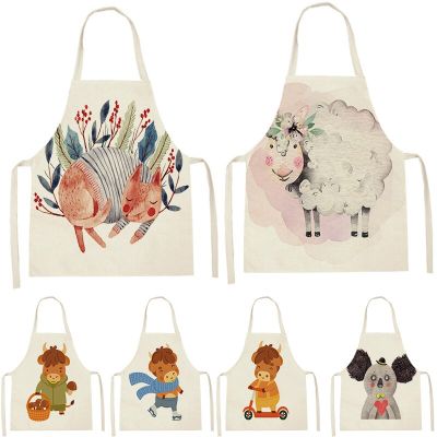 Cartoon Animal Style Apron Household Cleaning Pinafore Apron Printing Apron Ladies Gadgets For Women Home Custom Aprons Bibs