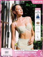 Atlanticbeach French Retro Swimsuit Female Hot Spring Split Swimsuit Slimming New Plaid Bikini