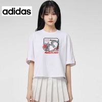 ▧ Adidas ของแท้ 100 เสื้อยืดคอกลม แขนสั้น ลายการ์ตูนหัวใจน่ารัก ใส่สบาย ระบายอากาศ สําหรับผู้หญิง GP5739