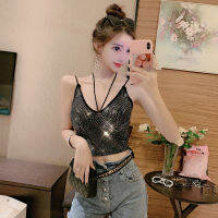 Sexy Sequined Short Vest Top with Pad outfit for Women party cocktail sleeveless top AIXIN