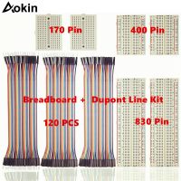 Breadboard Dupont Wires Kit  830/400/170 Ties Breadboard Prototyping Multicolored Jumper Wire (M/M  M/F  F/F) for Arduino