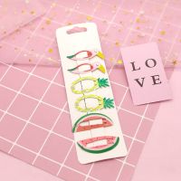 6PCS New Printed Cute Fruit BB Clips Hairpins Girls Hair Accessories Children Headwear Baby Hair Clip Headdress