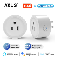 AXUS 20A Tuya Smart Wifi Plug US ซ็อกเก็ตควบคุมไร้สายพร้อมฟังก์ชั่นจับเวลาตรวจสอบพลังงานทำงาน Alexa Home