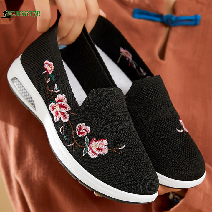 ของขวัญที่ดีรองเท้าลำลองหัวกลมสำหรับผู้หญิงโดยไม่ต้องขัดพื้นรองเท้านุ่มสำหรับญาติและเพื่อน