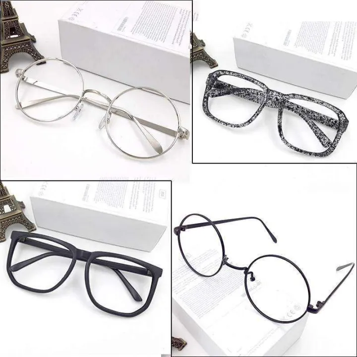 Round glasses frame without lens decoration for male and female
