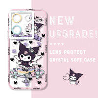 สำหรับ Infinix Note 30 VIP ต้นฉบับการ์ตูนกันกระแทก Cinnamoroll Kuromi เคสโทรศัพท์คริสตัลปลอกอ่อนป้องกันกล้องเคสมือถือใสคลุมทั้งหมด