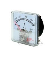 โวลต์มิเตอร์ (Volt meter) แบบอนาล็อก ขนาด 60x60mm (QUBIX)