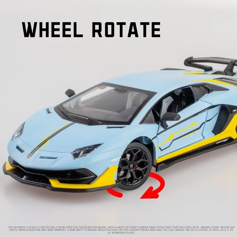 ∈▥ 【RUM】 Mô Hình Lamborghini Aventador SVJ 63 Xe Hợp Kim Tỷ Lệ 1:24