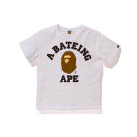 （HOT)BEII&amp;BAPE เสื้อผ้าเด็กแม่ลูกแบรนด์แฟชั่นคลาสสิก Hericium cotton แขนสั้นตัวอักษรผ้าฝ้ายหลวม T เสื้อ