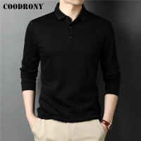 COODRONY Brand Spring Autumn High Quality Classic Casual Pure Color 100 Mercerized Cotton Long Sleeve Polo-Shirt Men Tops C5069