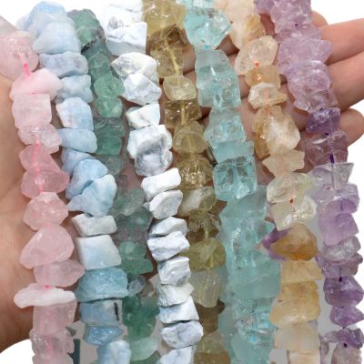 10-14mm Natural Stone Irregular Freeform Raw Nugget Amethysts Amazonite Minerals Quartz Citrines Beads Diy For Jewelry Making Work Safety Lights