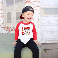 New autumn baby boys girls fireworks clothes long sleeve raggan T shirt pure casual fire truck T-shirt nd tee tops unisex