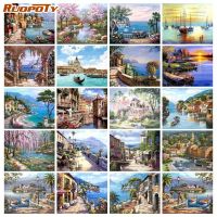 Painting by numbers With Frame Landscape Canvas painting DIY Gift Drawing Pictures Paint by numbers Artwork Home decor Coloring